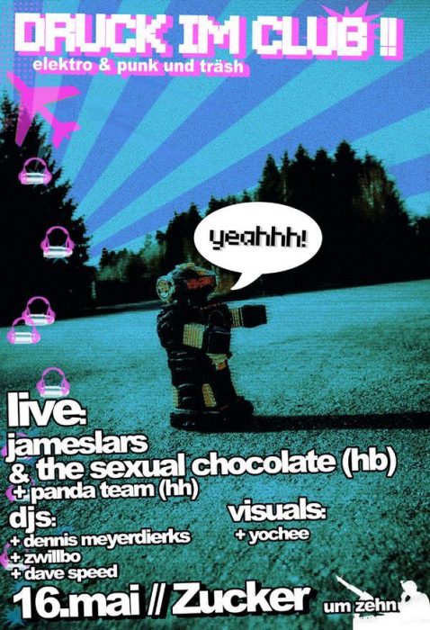 Druck im Club: James Lars and the sexual Chocolate feat. VJ Yochee